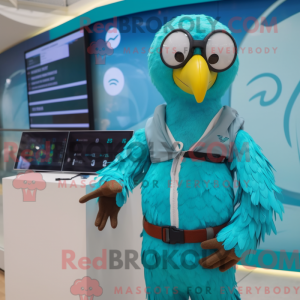 Turquoise Falcon mascot...