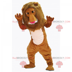 Mascotte de lion avec un nez rose - Redbrokoly.com