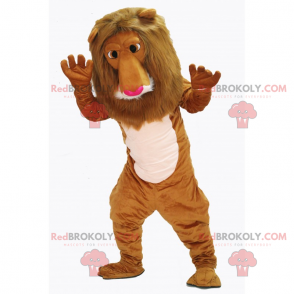 Leeuw mascotte met een roze neus - Redbrokoly.com