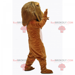 Mascotte de lion avec un nez rose - Redbrokoly.com