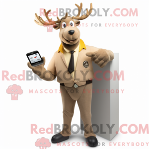 Tan Elk mascot costume...