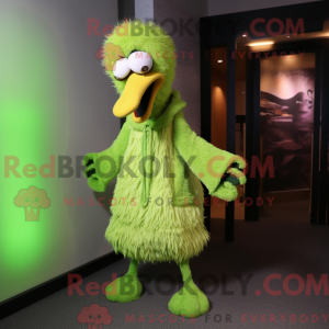 Lime Green Ostrich mascot...