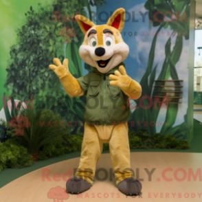 Fantasia de mascote Olive Dingo com jegging e luvas - Mascotes Dingo - REBROKO_290725 - RedBrokoly.com