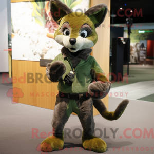 Oliven Dingo maskot kostume...