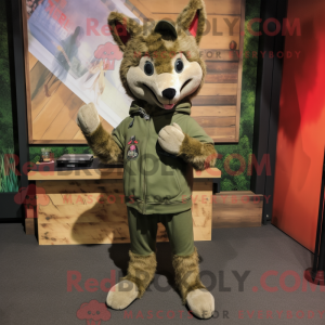 Oliven Dingo maskot kostume...