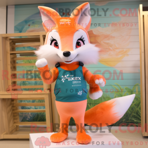 Peach Fox maskotdraktfigur...