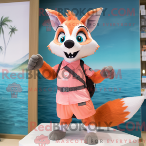 Peach Fox mascottekostuum...