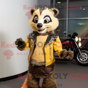 Gold Civet maskot kostume...