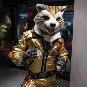 Gold Civet maskotdraktfigur...
