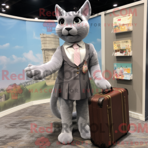 Grijze kat mascottekostuum...
