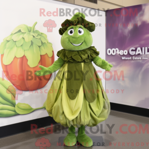 Olijfkool mascottekostuum...