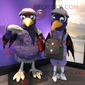 Lavendel Crow maskot drakt...