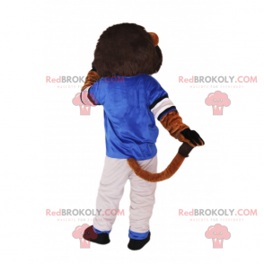 Mascote leão em roupas esportivas - Redbrokoly.com