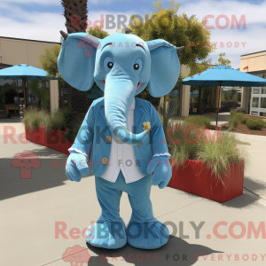 Sky Blue Elephant mascotte...