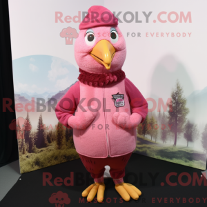 Roze Fazant mascottekostuum...