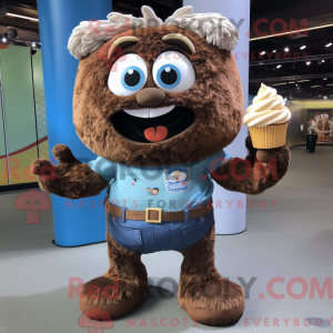 Brun Cupcake maskot kostume...