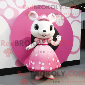 Pink Hermelin maskot...