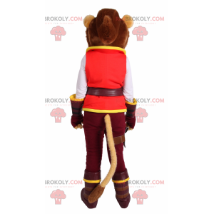 Leoa mascote com roupa de aventureira - Redbrokoly.com