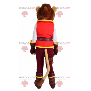 Lioness mascot with adventurer outfit - Redbrokoly.com