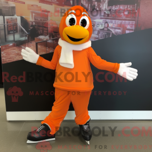 oransje par skøyter maskot...