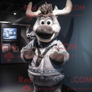 Mascotte de renne gris...