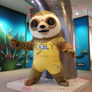Gold Sloth-maskotdraktfigur...