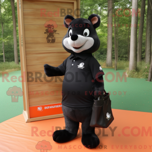 Sort egern maskot kostume...