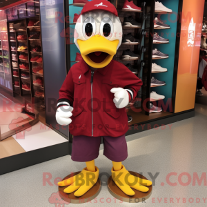 Maroon Geese maskot kostume...