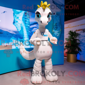Hvid søhest maskot kostume...