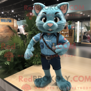 Postava maskota Teal Bobcat...
