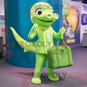 Lime Green Dolphin mascot...