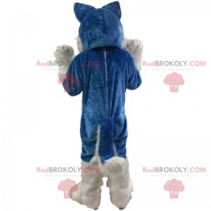 Mascota lobo azul y blanco - Redbrokoly.com