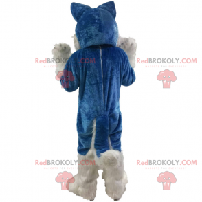 Mascote lobo azul e branco - Redbrokoly.com