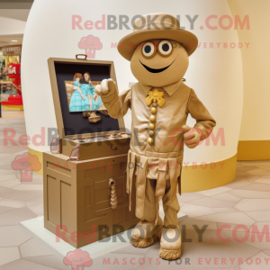 Tan Treasure Chest maskot...