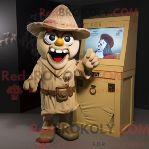 Tan Treasure Chest maskot...