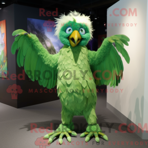 Mascotte de harpie verte...