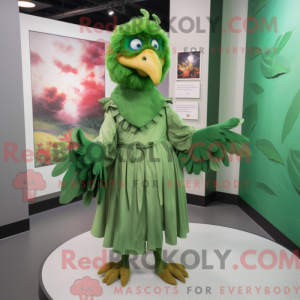Green Harpy mascot costume...