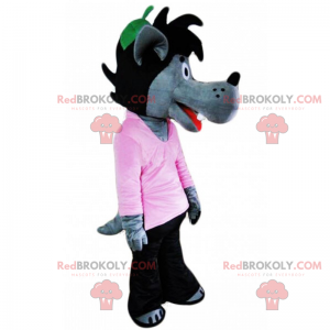 Mascote lobo em calças - Redbrokoly.com