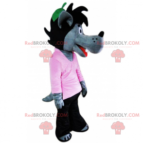 Mascota lobo en pantalones - Redbrokoly.com
