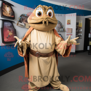Tan Wizard mascot costume...