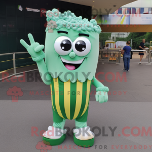 Mascotte de Pop Corn vert...