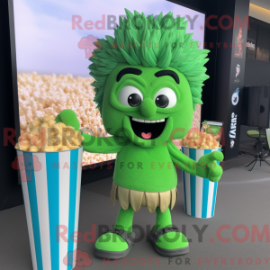 Grøn Pop Corn maskot...
