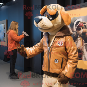 Tan Dog maskot kostume...