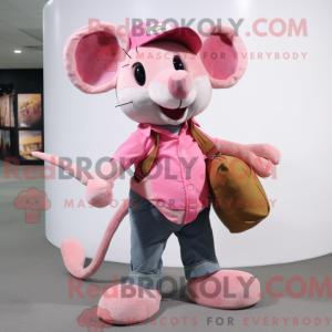 Pink Mouse mascottekostuum...