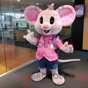 Pink Mouse maskot kostume...