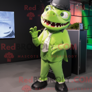 Lime Green Shark maskot...