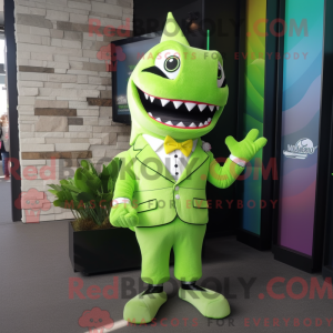 Lime Green Shark maskot...