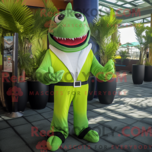 Lime Green Shark maskotka...