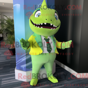 Lime Green Shark maskotka...