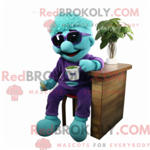 Teal Grape mascot costume...